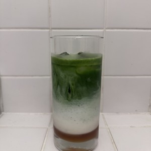 Honey sea salt matcha latte